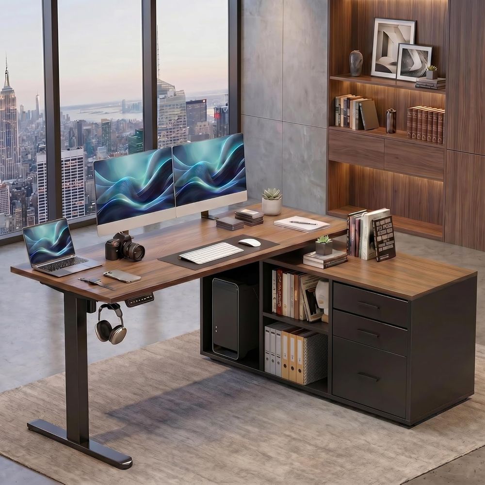 55 Inch L Shaped Standing Desk - огляд і ціна Desk Setup Height