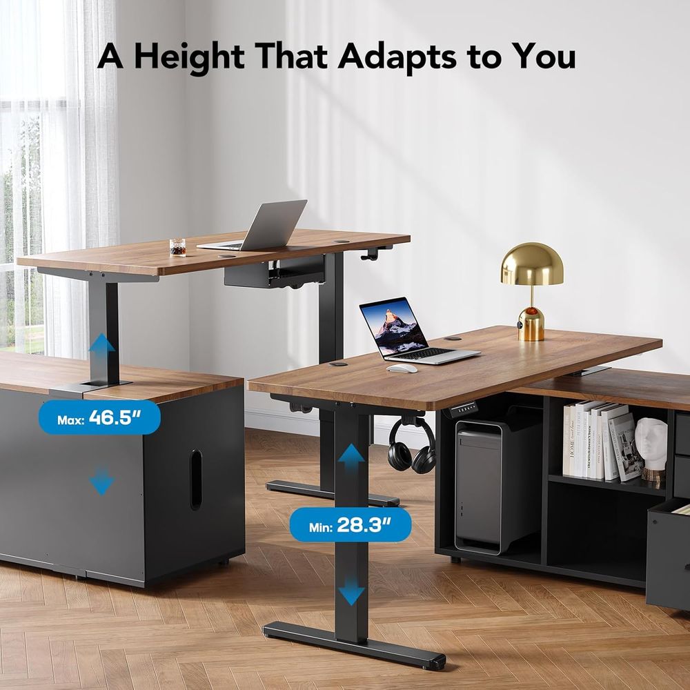 55 Inch L Shaped Standing Desk - огляд і ціна Desk Setup Height