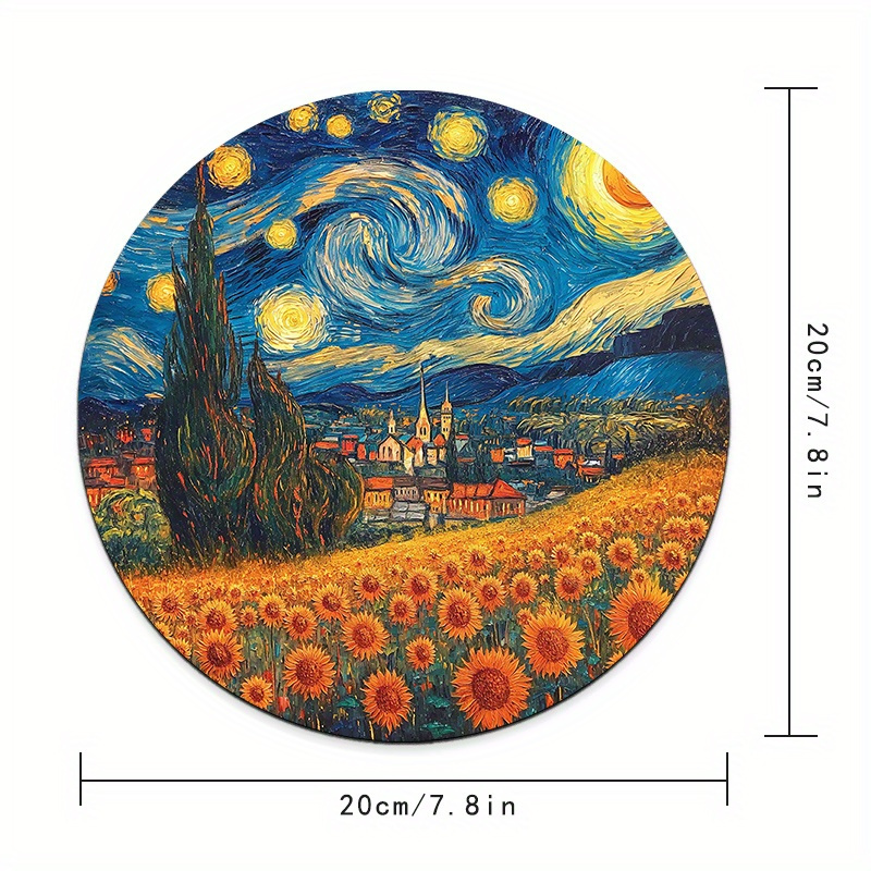Starry Night Sunflower Round M - огляд і ціна Desk Setup Rug
