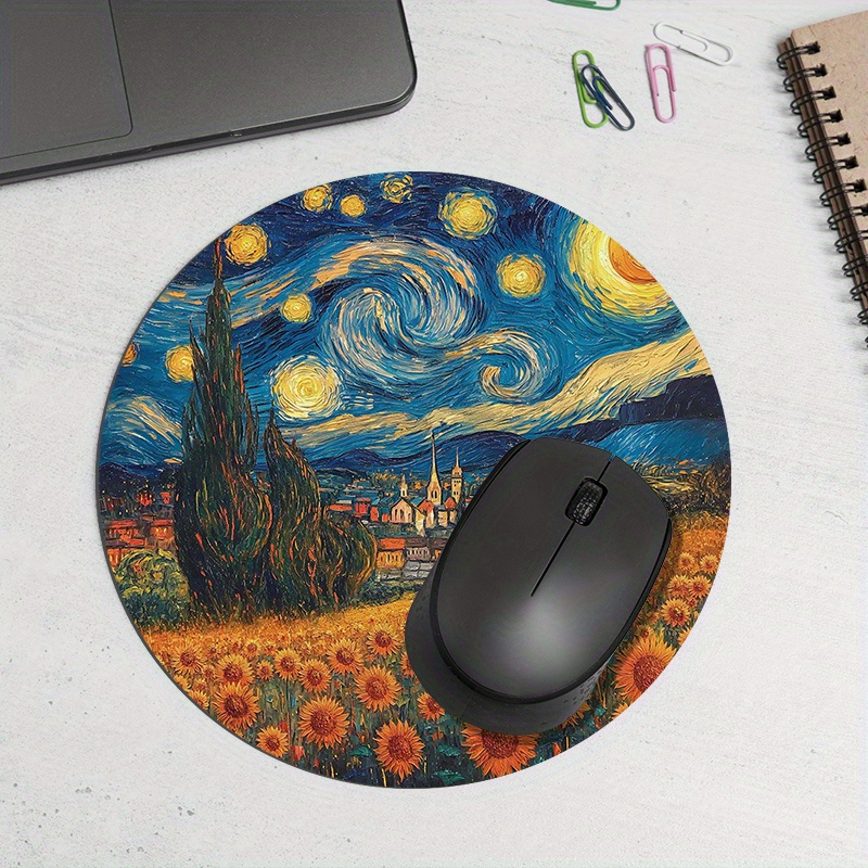 Starry Night Sunflower Round M - огляд і ціна Desk Setup Rug