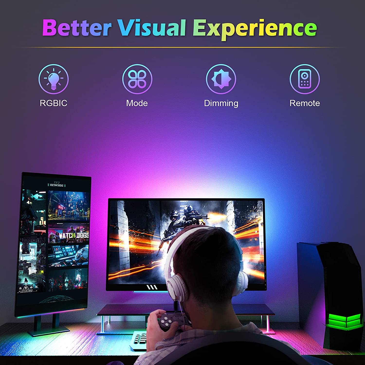 Under Monitor Light Bar RGB Dr - огляд і ціна Desk Setup Gaming
